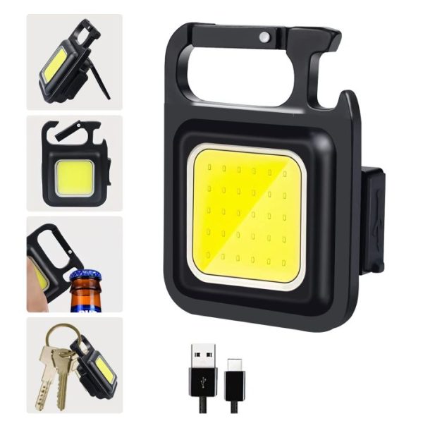 Keychain Work Light Mini Keychain Work Light 1000Lux Rechargeable Keychain Flashlight