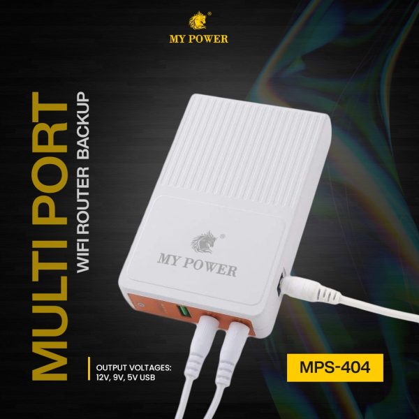 MYPower Router Backup | UPS For Router 12V & 9V | Mobile PowerBank with 8000mAh Li-ion Battery | Multifunctional Portable Backup |12 Months Warranty | Mps404
