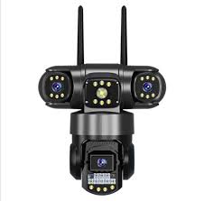 V380 Pro 4 Mp WIFI Outdoor IP Camera Three Lens Screen Outdoor PTZ Home Security Surveillance Camera