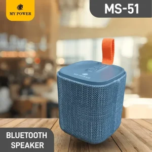 MyPower Bluetooth speaker | 5W Wireless Speaker| Portable Bluetooth Speaker| Portable Speaker with AUX & TF Card Support | Bluetooth version 5.3 | Fabric Finishing| mypower speaker | ms51 Bluetooth Speaker