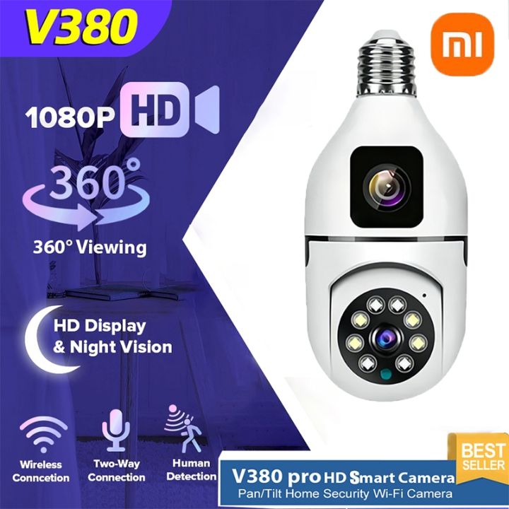 V380 Pro Dual Lens E27 Bulb Wi-Fi Camera