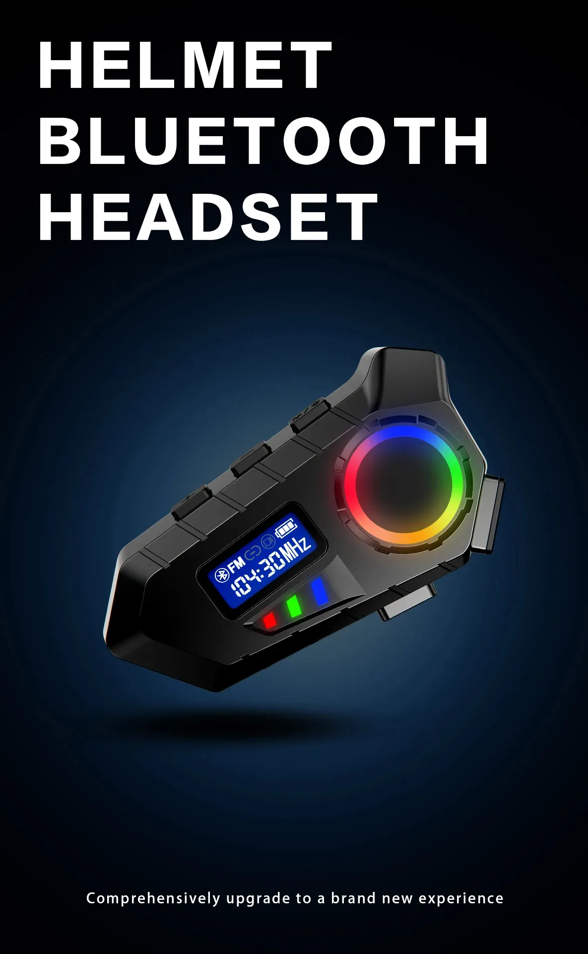 Y30 Motorcycle Bluetooth 5.4 Helmet Headset with LCD Display