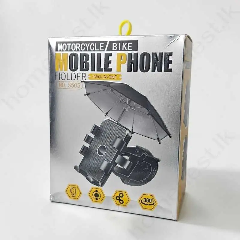 Mobile Phone Holder Side Mirror with Adjustable Umbrella Two in One Universal Smartphone Mount for Motorcycles and Bikes