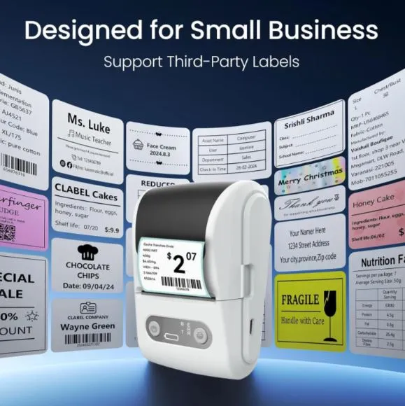 Mini Potable Pocket Wireless Smart Inkless Pos Thermal Printer 58mm Thermal Label Paper Printer
