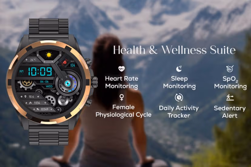 Ultima Magnum E500 Luxury Smartwatch: 1.43” TRU AMOLED Screen, Stainless Steel & Leather Straps, Bluetooth Calling, Advanced Health Suite, 100+ Sports Modes, IP68 Rated Smart Watch