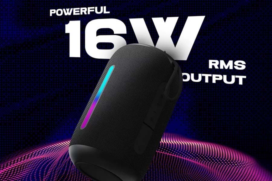Ultima Marvel 16W RMS Bluetooth Speaker with Ultima Supreme Sound | 12Hours Playtime | 50MM Driver Size | Surround Sound | Dynamic RGB LED Lights | IPX5 Rated speaker