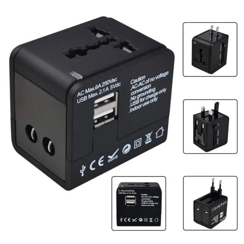Super Quality Universal Travel Adapter with Dual USB Ports