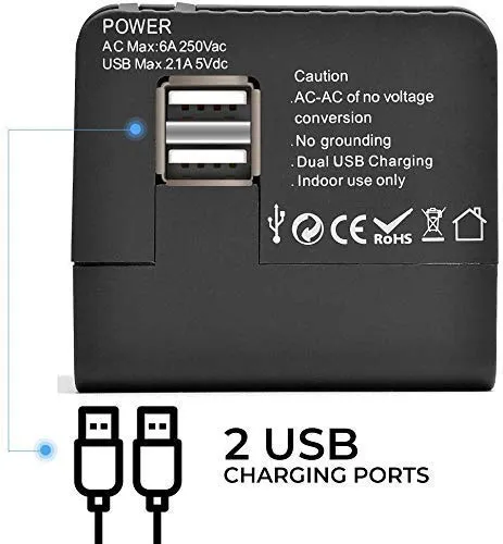 Super Quality Universal Travel Adapter with Dual USB Ports
