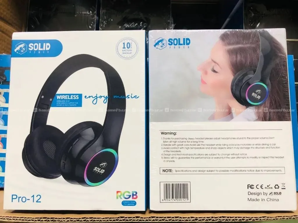 SOLID POWER RGB Wireless Headphone (PRO-12)