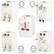 Universal Travel AC Adapter White 1 Piece All In 1 International Plug Converter With Travel Pouch
