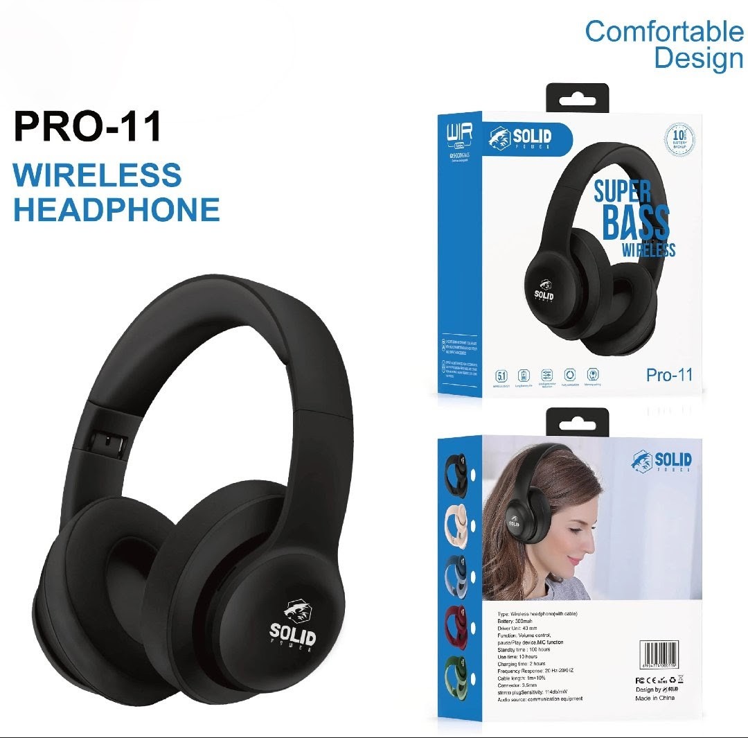 Solid Power Super Bass Wireless Headphone (Pro-11)