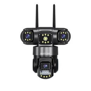 V380 WiFi PTZ Security Camera Triple Lens, 3 Screens, Wireless CCTV IP Camera with Night Vision And Motion Detection