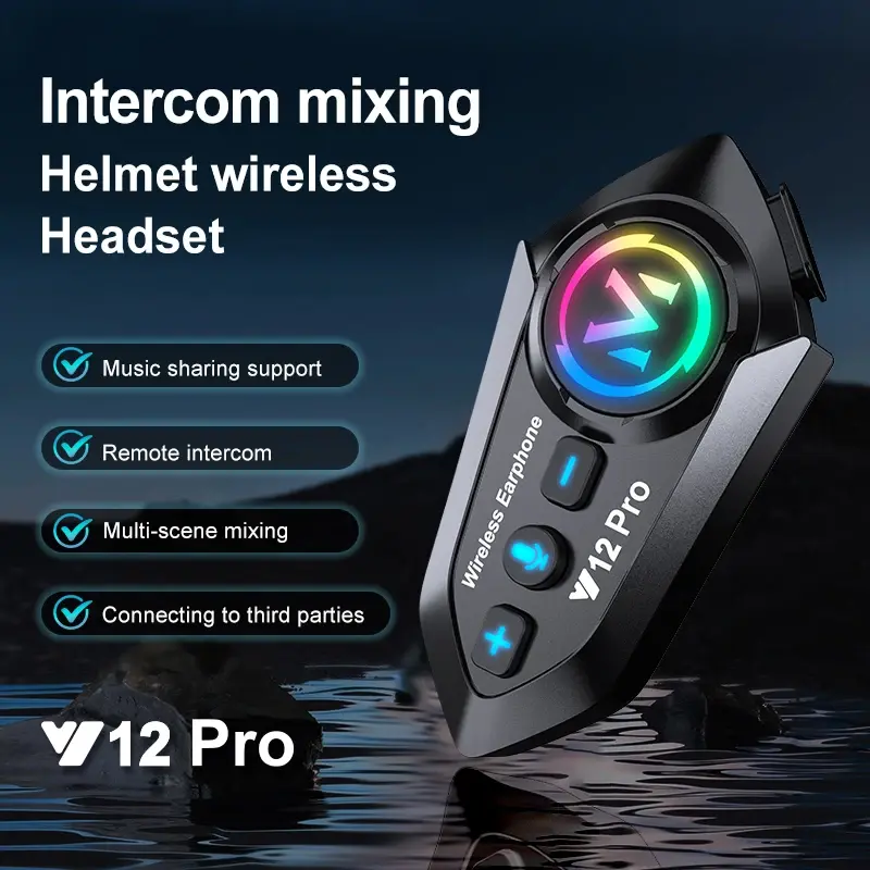 NEW Y12 Motorcycle Helmet Headset Bluetooth 5.4 Motorcycle Wireless Hands-on Talking Headset Waterproof Moto Headphone